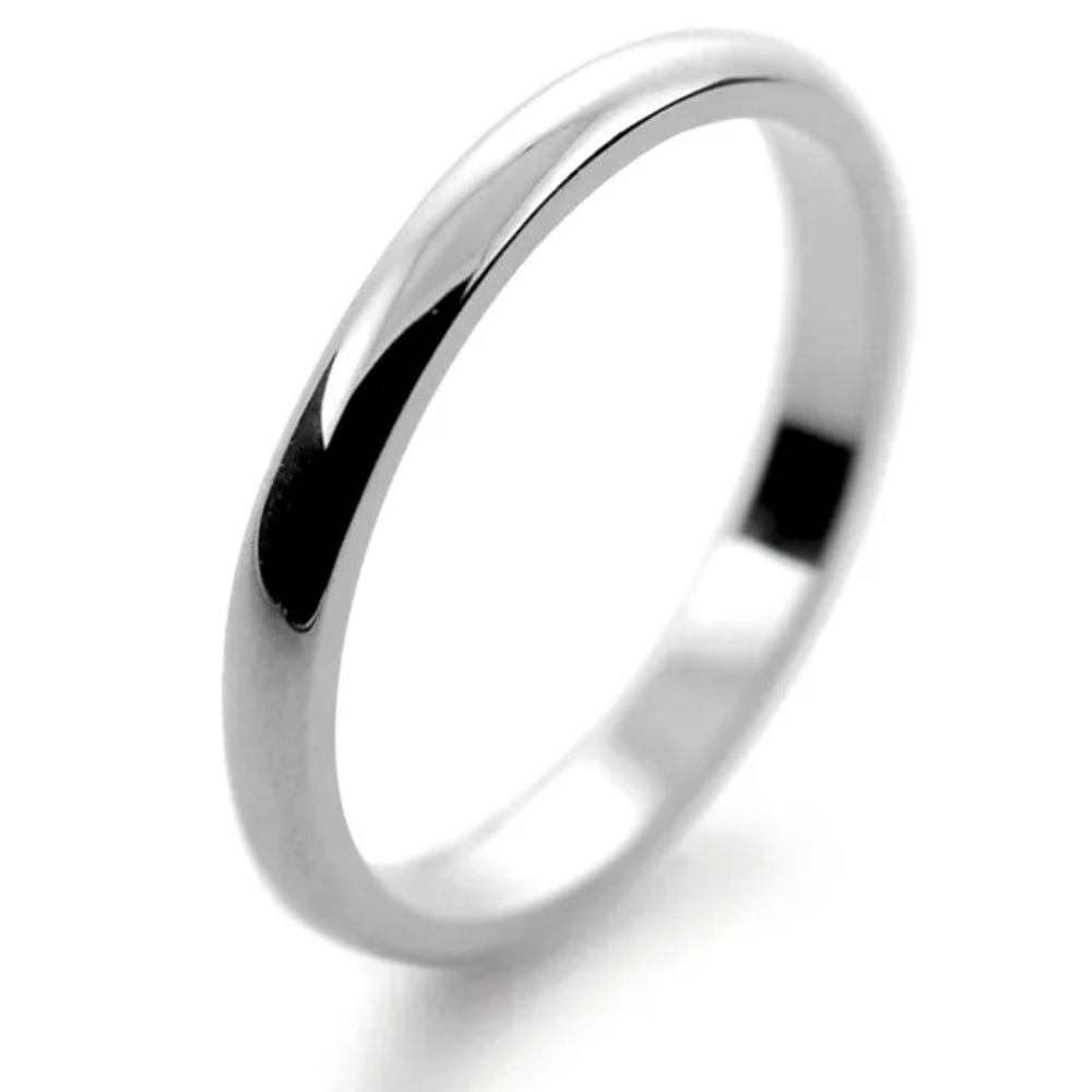 New Gun Metal Sterling Silver Court Thin Polished Classic 2mm Wedding Ring